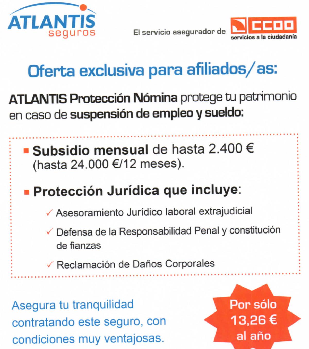 Campaña Atlantis protección de nómina en caso de suspensión de empleo y sueldo